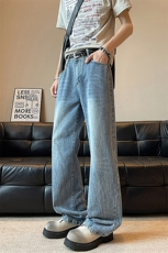 秋季美式高街vibe重工艺水洗闪电纹hiphop牛仔裤货号K2323P55，男装牛仔裤，电商A063