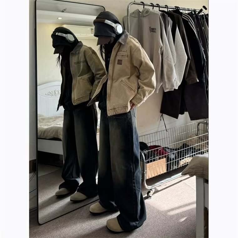 现货春秋复古小众水洗做旧牛仔外套男特律短款工装夹克JKB21-P85,男装工装外套,星座302B-3