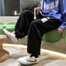 华夫格面料束脚九分大裆裤男2025新款休闲裤9分低裆垮裤K1035-P40，男装休闲裤，星座207