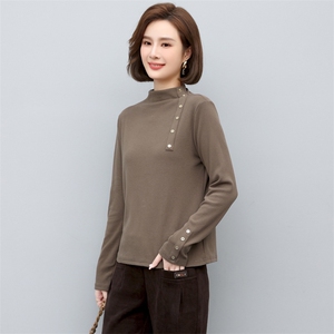 时尚半高领长袖打底衫女冬季新款加厚保暖针织衫修身显瘦上衣图片