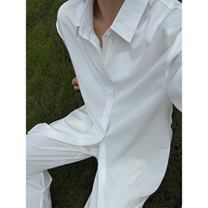 薄款冰丝短袖衬衫男简约纯色垂感休闲痞帅衬衣CS288-P20，男装T恤，星座301C-5