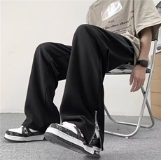 网图现货！秋季简约高级拉链设计宽松休闲裤百搭-EX50197-特批40，男装休闲裤，电商A061