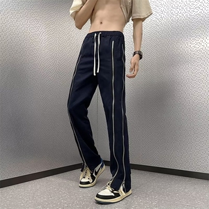 美式机能冲锋裤男夏潮牌高街修身直筒拉链开叉休闲裤子K0661-P43图片