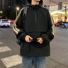 新款秋季港风夜景套头连帽夹克男现货DSA157B-J1566-P75，男装夹克，电商A157B
