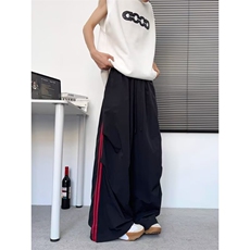男夏季薄款潮牌条纹拼接凉感伞兵裤子户外登山裤YKA96-P35，男装休闲裤，星座208-5