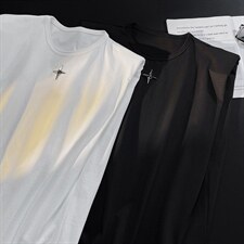 1平铺美式四角星设计潮流背心大码M-5XL休闲背心男BX8764P25控39，男装背心/马甲，星座226-2