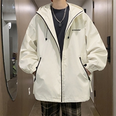 14春季新款户外夹克男港风复古连帽冲锋衣外套J96P78，男装夹克，电商A157