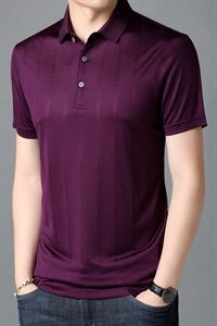 D30026钱塘2021-2夏季男士短袖T恤舒适商务桑蚕丝P125控价239图片