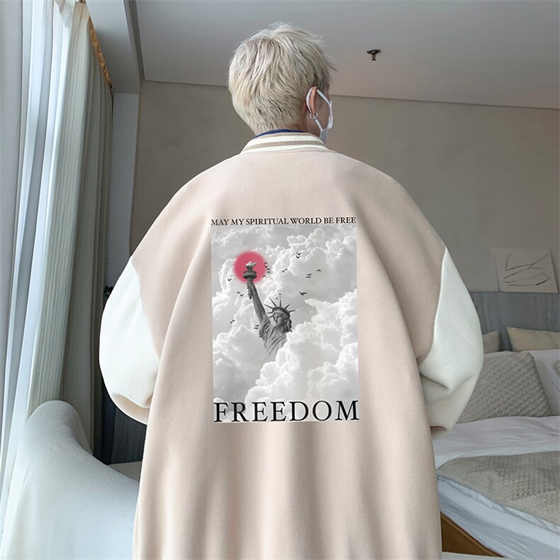 摇粒绒棒球服男大码开衫卫衣男夹克 BF86326-P65图片