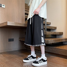 夏季新款潮牌针织休闲短裤男风宽松七分中裤908特P45控78，男装休闲裤，电商C305A