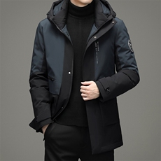 2023冬季新款羽绒服男中长款连帽外套爸爸装加厚上衣YYYR319-P330，男装羽绒服，电商B212（原钱塘6029）