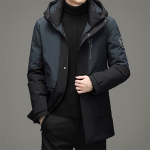 2023冬季新款羽绒服男中长款连帽外套爸爸装加厚上衣YYYR319-P330图片