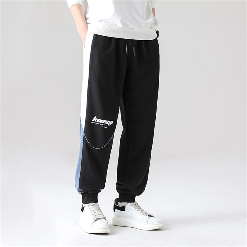 7XL-M货足2023春季新款港风运动休闲卫裤男加肥加大码长裤束脚裤,男装休闲裤,钱塘717(原712)