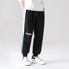 7XL-M货足2023春季新款港风运动休闲卫裤男加肥加大码长裤束脚裤，男装休闲裤，钱塘717(原712)
