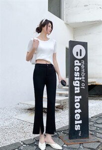 夏季新款 显高显瘦微喇裤图片