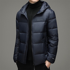 冬季2023新款中年男士连帽羽绒服加厚保暖男装外套商务休闲上衣，男装羽绒服，电商B212（原钱塘6029）