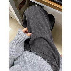 有货阔腿卫裤男秋冬慵懒松弛感宽松情侣直筒裤L04088-p35加绒43，男装休闲裤，星座1008