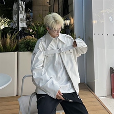 小众重工解构pu皮衣夹克外套金属设计感高级机车服男PW188，男装夹克，星座1116A-1（原606A）