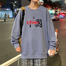 S6189-P28加绒款-P33秋季圆领卫衣男大码韩版宽松长袖外套，男装卫衣，电商A040
