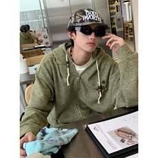 706-1-WY9559-P68特P现货秋季美式潮牌纽扣设计开衫连帽卫衣，男装卫衣，星座706-1
