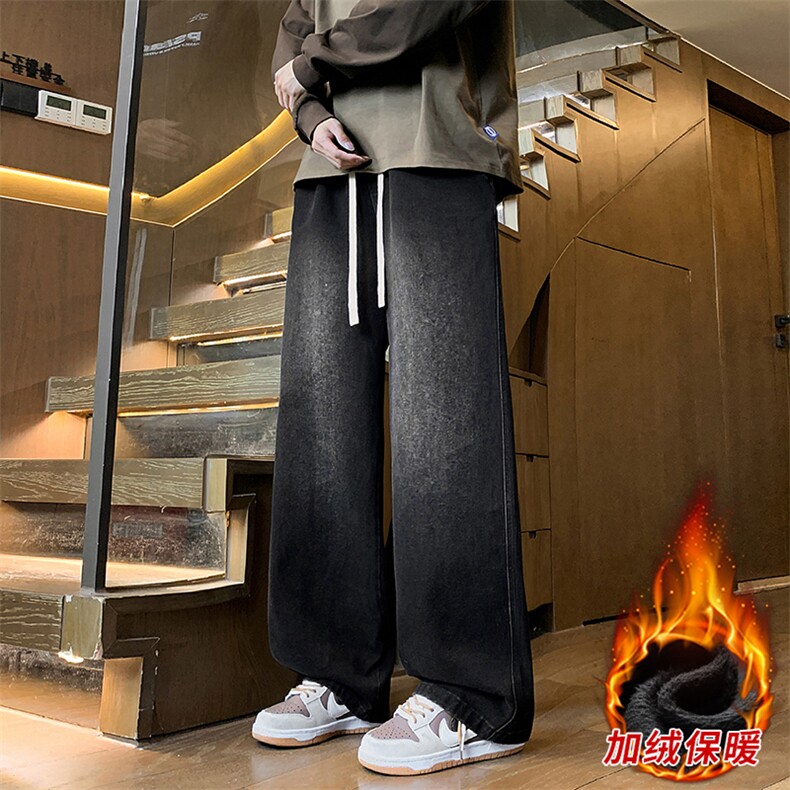 冬季加绒加厚牛仔裤男棉裤秋裤保暖抗寒宽松直筒裤子113-1-P46,男装牛仔裤,星座1006-1