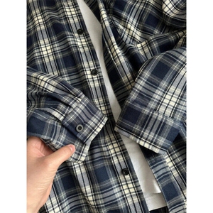 现货复古工装格子衬衫男春秋新款宽松休闲长袖衬衣外套LM1255-P35图片