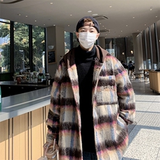 秋冬潮牌宽松刺绣格子连帽外套美式高级感毛呢夹克男W7994-P95，男装夹克，星座512-4