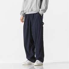 日系复古灯芯绒裤子男宽松阔腿休闲oversize多口袋工装裤D531/P65，男装休闲裤，钱塘713