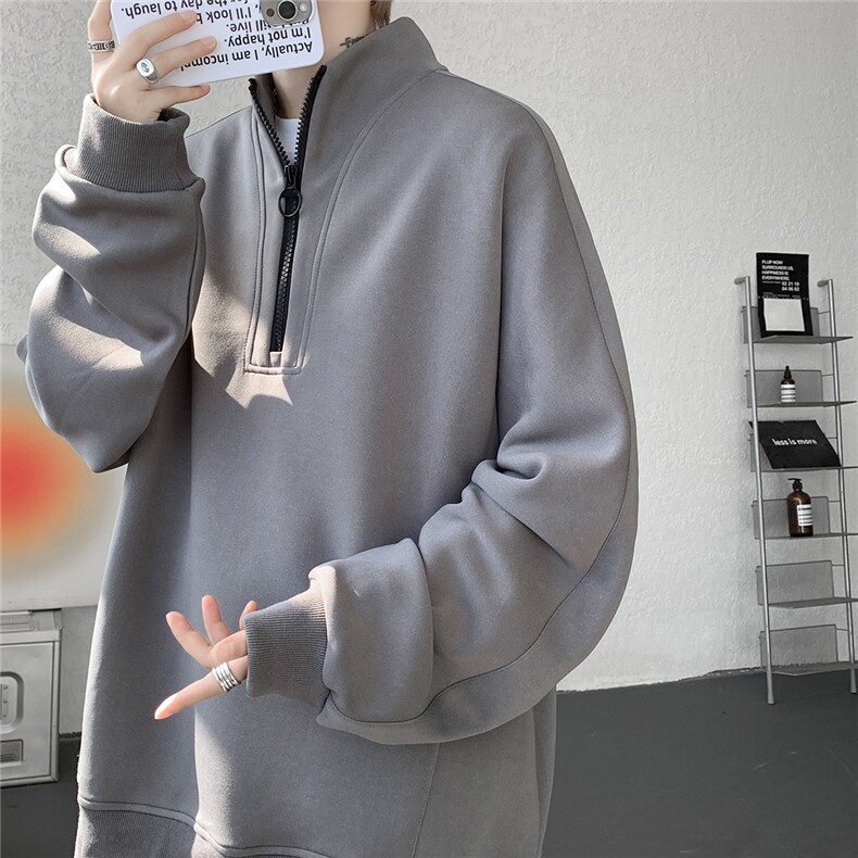 现货WY5532-P46特M-5XL高品质解构拉链立领卫衣,男装卫衣,电商D232