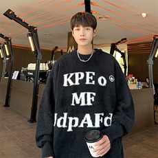 B322P55秋冬字母宽松毛衣打底衫男装男港风，男装T恤，星座512-6