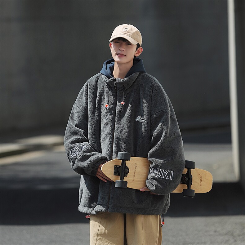 中性风立领羊羔绒棉服冬季cityboy加厚棉衣男女同款M8866-P100,男装棉衣,星座717