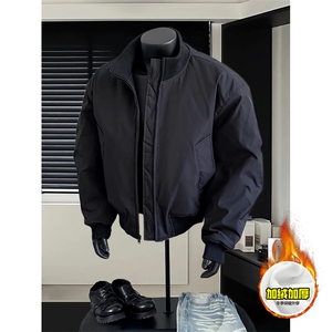 现货冬季美拉德立领飞行夹克廓形高街棒球服加棉加厚棉衣外套,男装夹克,电商A486-1