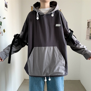 2023春季男潮流宽松外套连帽百搭韩版高街工装上衣JK0027-P30图片