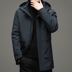 90%白鹅绒中青年男士连帽可卸商务休闲羽绒服冬季保暖ZG2923-P390，男装羽绒服，电商B212（原钱塘6029）