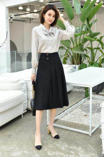 百褶裙，女装，哈真