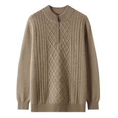 男士半高领毛衣秋冬季新款舒适潮流时尚百搭宽松羊绒衫，男装羊绒套衫，忠诺羊绒高端店