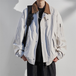 JK8866-P85 L-9XL 2025秋冬新款翻领工装夹克外套 控148图片