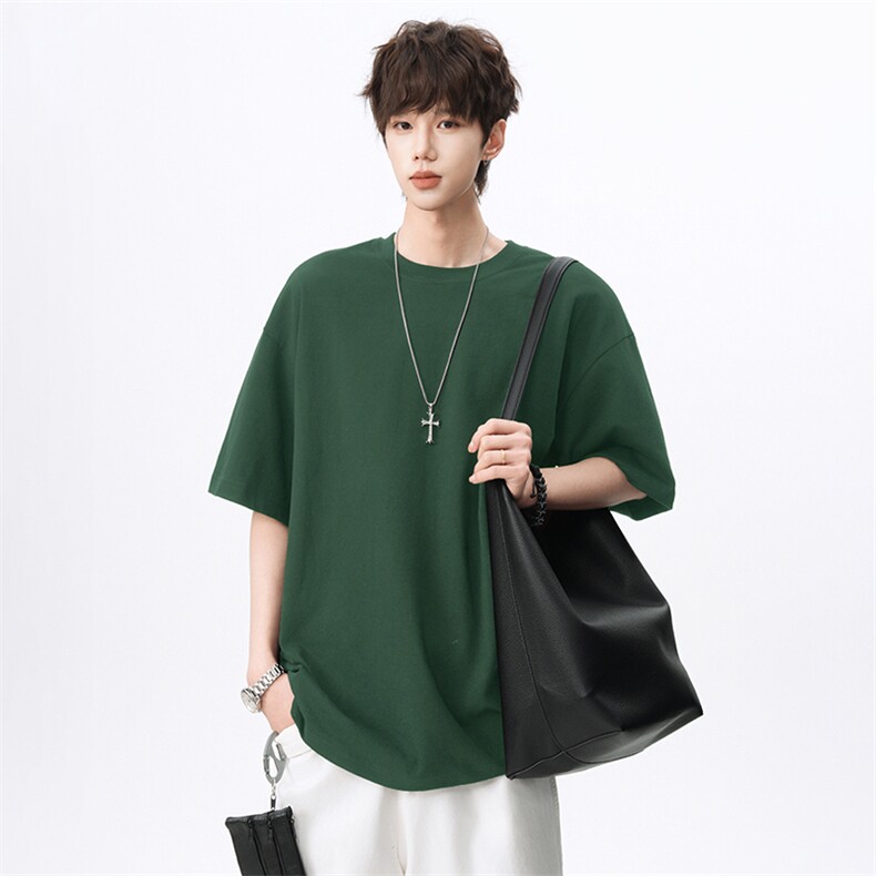 260G高克重大码落肩纯棉光板T恤A158-DT06-P20，男装T恤，电商A158