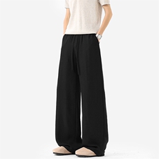 无影墙冰丝垂感美式夏季休闲亚麻裤男宽松直筒裤子-A2397TP25，男装休闲裤，电商B241