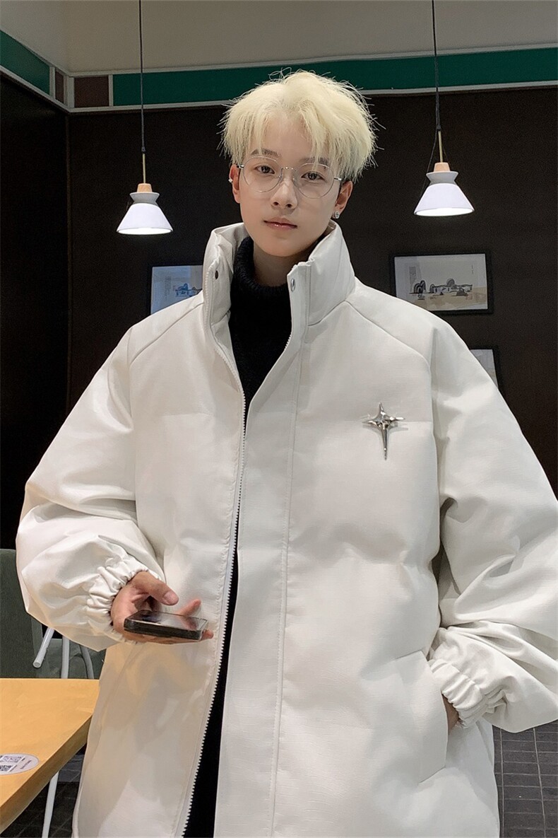 冬季PU皮鳄鱼纹羽绒棉衣立领皮服男外套M1602P100直播,男装棉衣,星座1904A-1