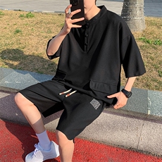 新款套装男士夏季五分裤短袖可分开售刺绣TZ300-P68控98，男装牛仔裤，电商A227
