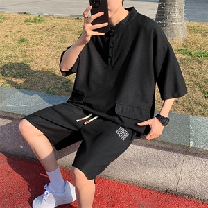新款套装男士夏季五分裤短袖可分开售刺绣TZ300-P68控98图片