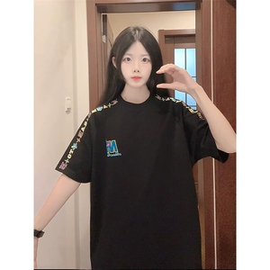 解构设计万针全刺绣工艺280克重磅高品质美式高街短袖T恤特33图片