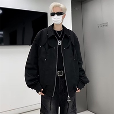 韩系短款垫肩外套男春秋季小众设计感工装飞行服外穿夹克WT64，男装夹克，星座1116A-1（原606A）