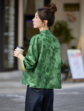 芷墨2025新款秋装时尚复古新中式外套缇花外套超百搭，女装短外套，芷墨服饰