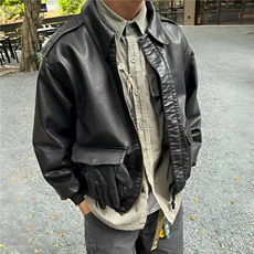 网图现货加厚加棉皮衣飞行员外套1209-1-JK19-P90主推可谈，男装夹克，星座1209-1