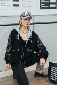 针织复合休闲外套图片