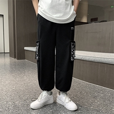 休闲运动宽松束脚潮流百搭口袋港风日系新款抽绳工装裤K377-P32，男装休闲裤，星座512-2