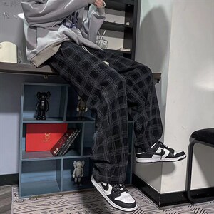春季格子裤男ins潮牌日系直筒休闲宽松复古灯芯绒裤子MK12-P30，男装休闲裤，星座1008
