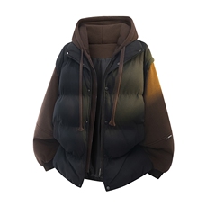新款冬季羽绒棉服棉袄连帽假两件韩版宽松外套A436-2511-P85，男装棉衣，电商A436
